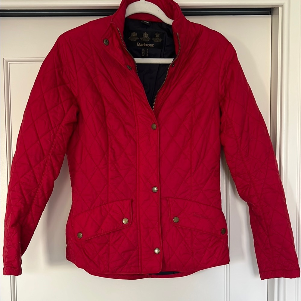 Barbour Red Quilted Utility Jacket - Picture 5 of 9